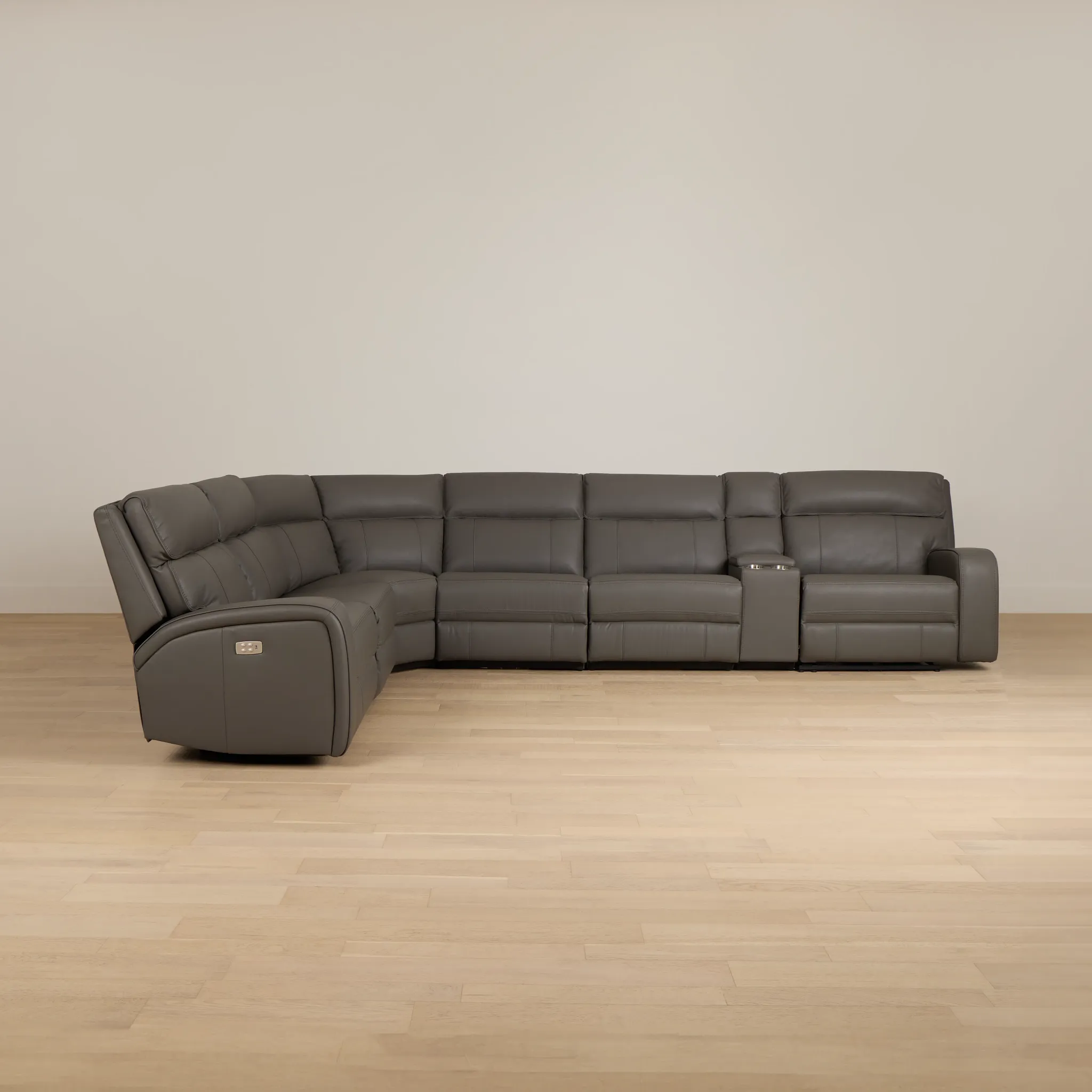 Rhett Gray Micro Large Two-arm Power Reclining Sectional