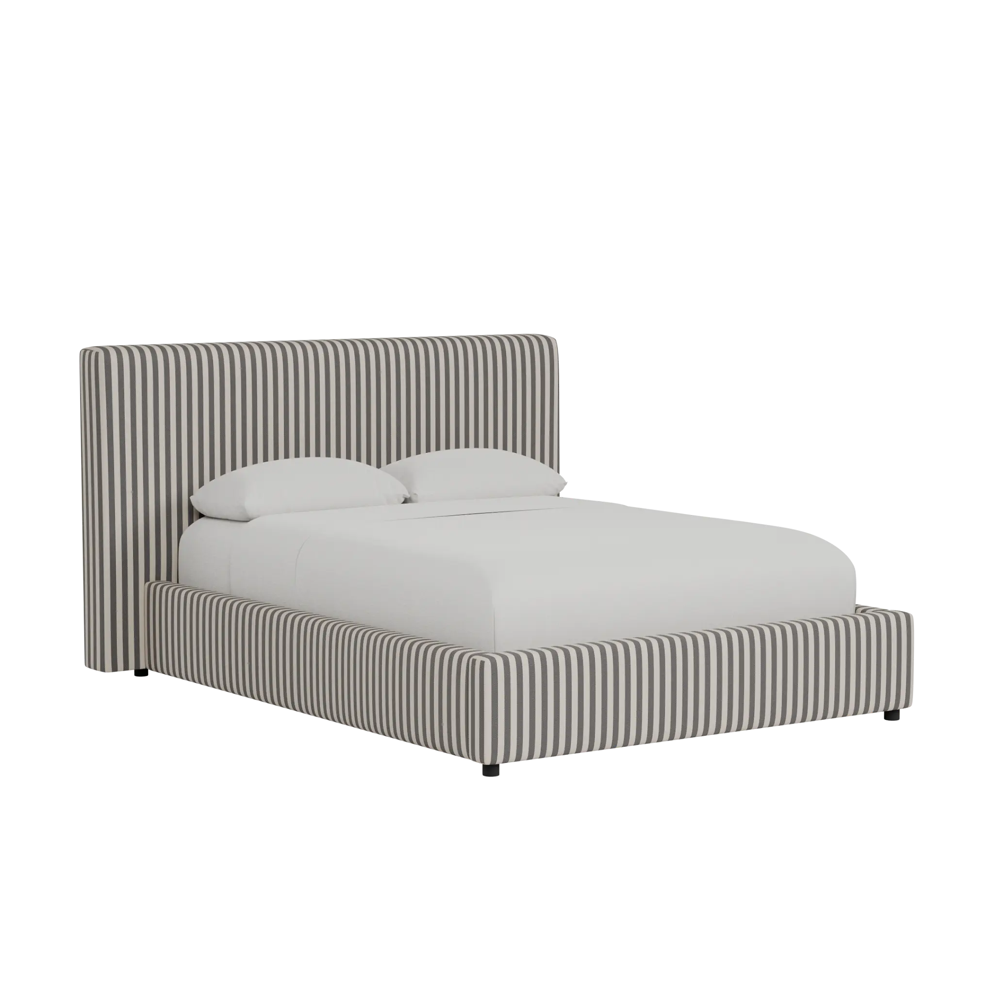 Grayton Sea Lane Dark Blue 44" Upholstered Platform Bed Grayton Sea Lane Dark Blue 44" Upholstered Platform Bed