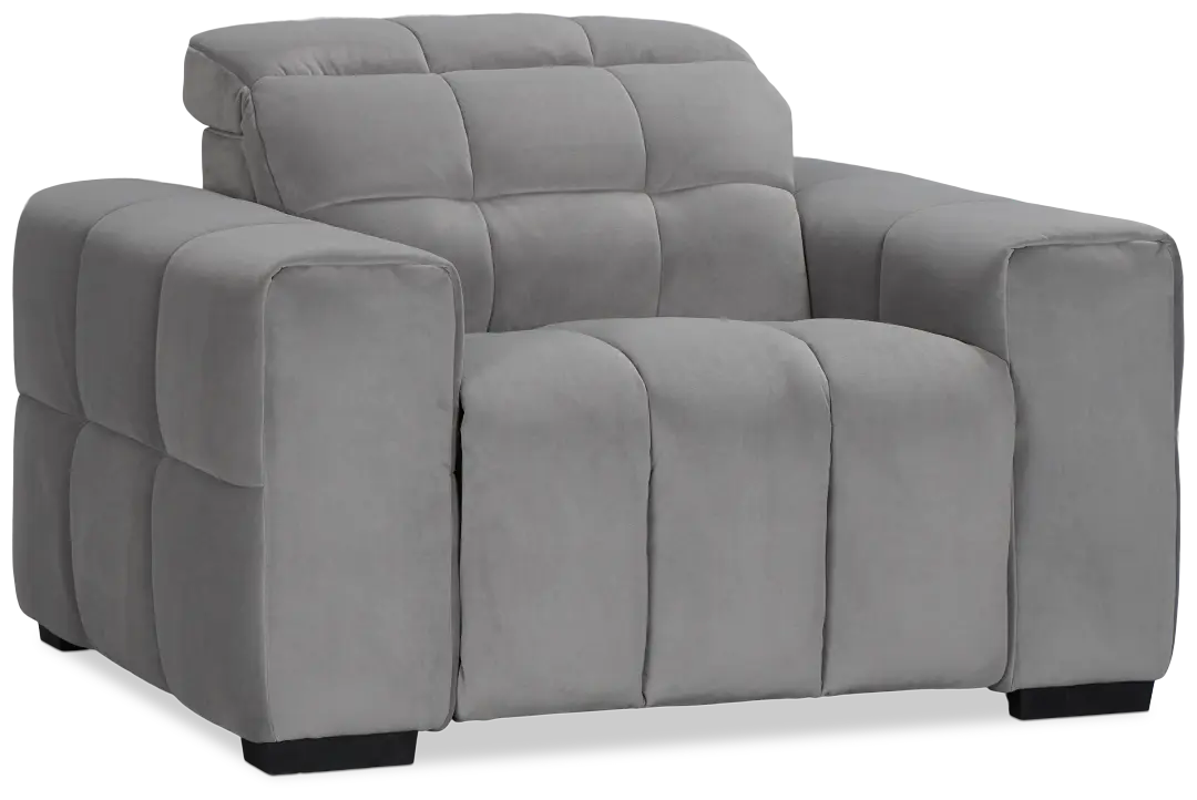 Gemma Light Gray Velvet Power Recliner Gemma Light Gray Velvet Power Recliner