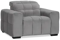 Gemma Light Gray Velvet Power Recliner