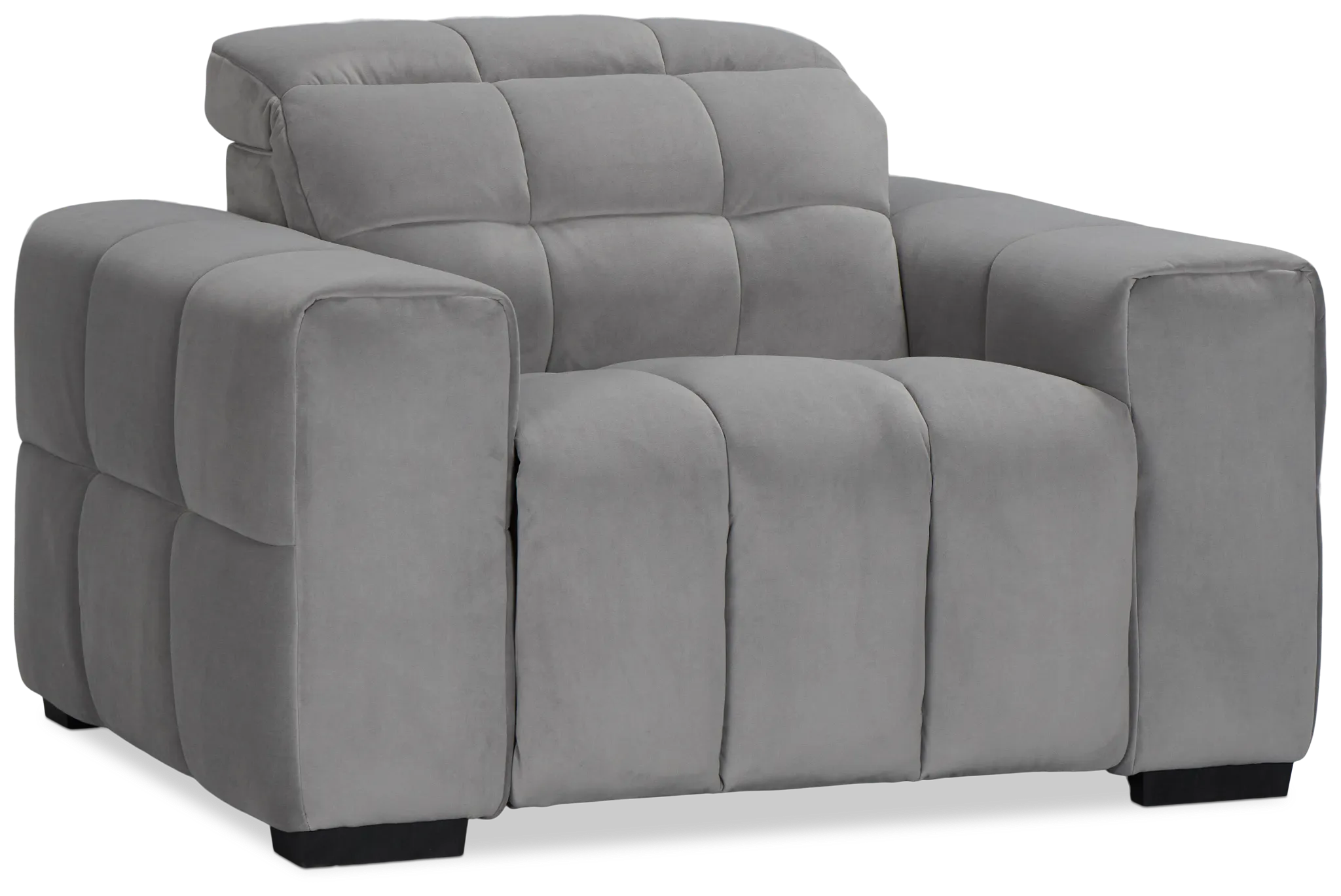 Gemma Light Gray Velvet Power Recliner