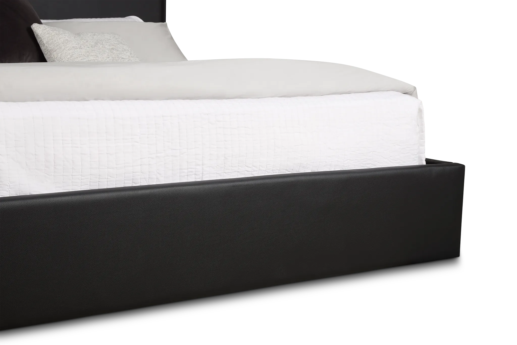 Doral Black Curved Upholstered Platform Bed