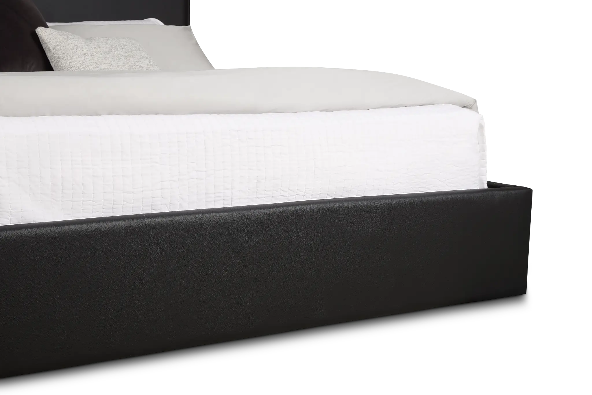 Doral Black Curved Upholstered Platform Bed Doral Black Curved Upholstered Platform Bed