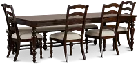 Savannah Dark Tone Rect Table, 4 Chairs & Bench
