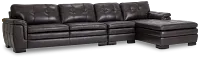 Braden Dark Brown Leather Small Right Chaise Sectional