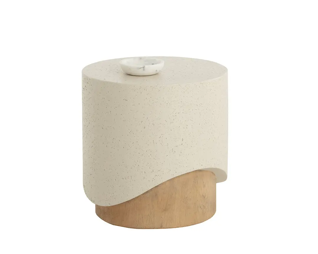 Elordi Ivory Round End Table Elordi Ivory Round End Table