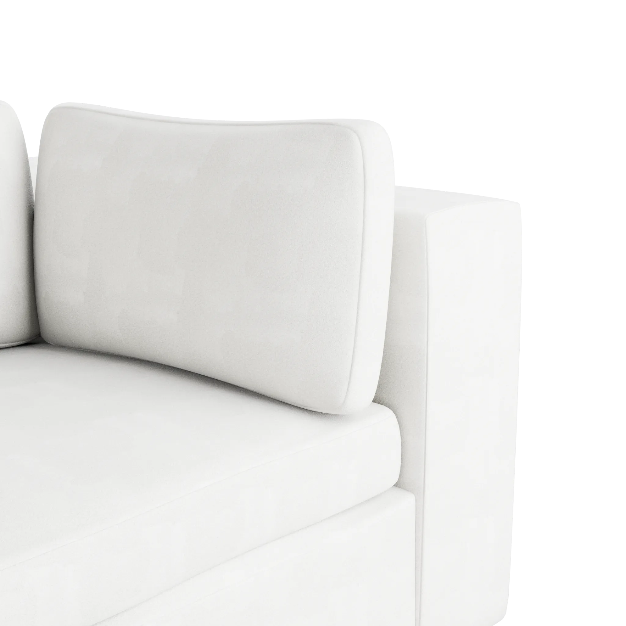 Destin Sutton White Fabric 3 Piece Modular Sofa