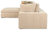 Cruz Light Beige Fabric 4-piece Bumper Sectional
