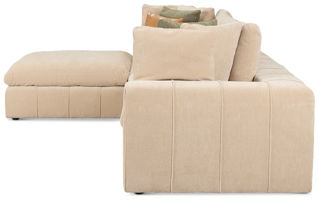 Cruz Light Beige Fabric 4-piece Bumper Sectional