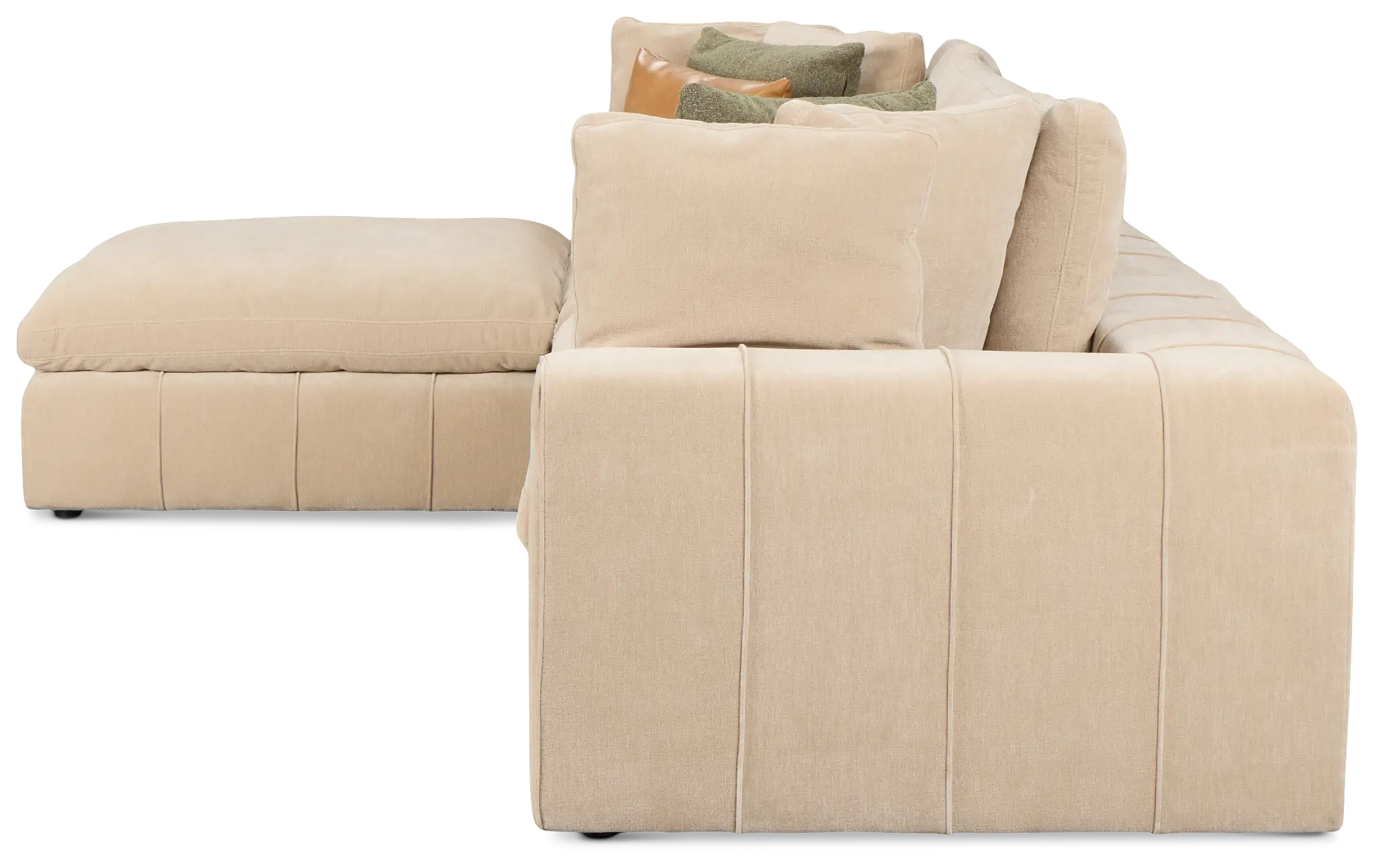 Cruz Light Beige Fabric 4-piece Bumper Sectional Cruz Light Beige Fabric 4-piece Bumper Sectional