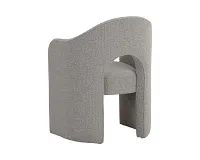 Callan Gray Curved Upholstered Arm Chair