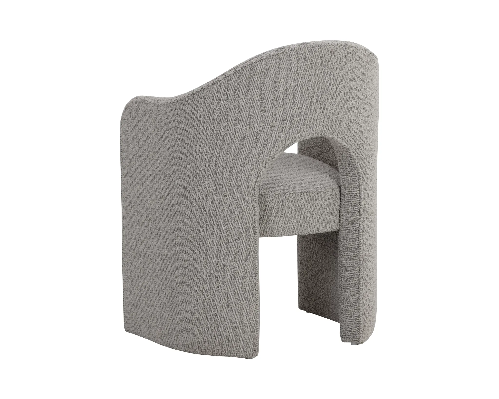 Callan Gray Curved Upholstered Arm Chair