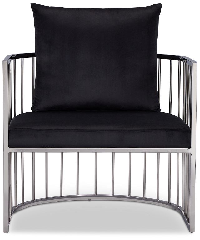 Nia Black Velvet Accent Chair