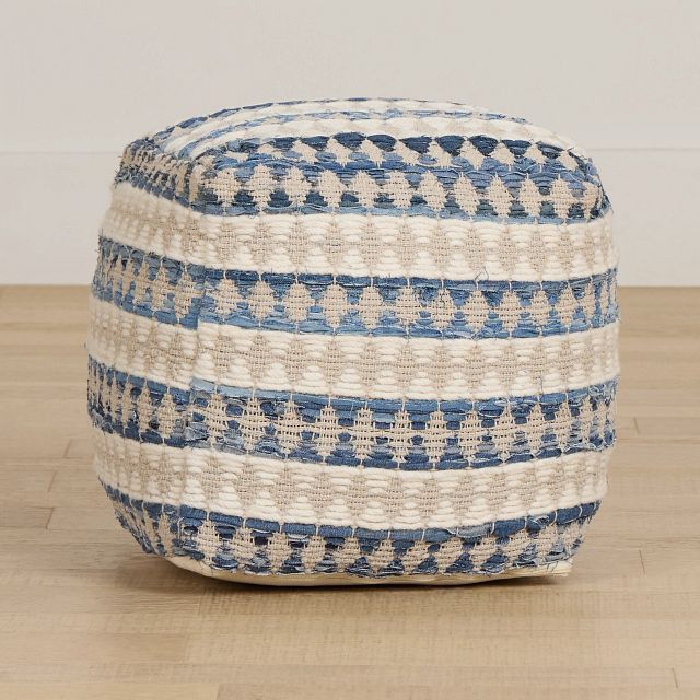 Numire Blue Accent Pouf