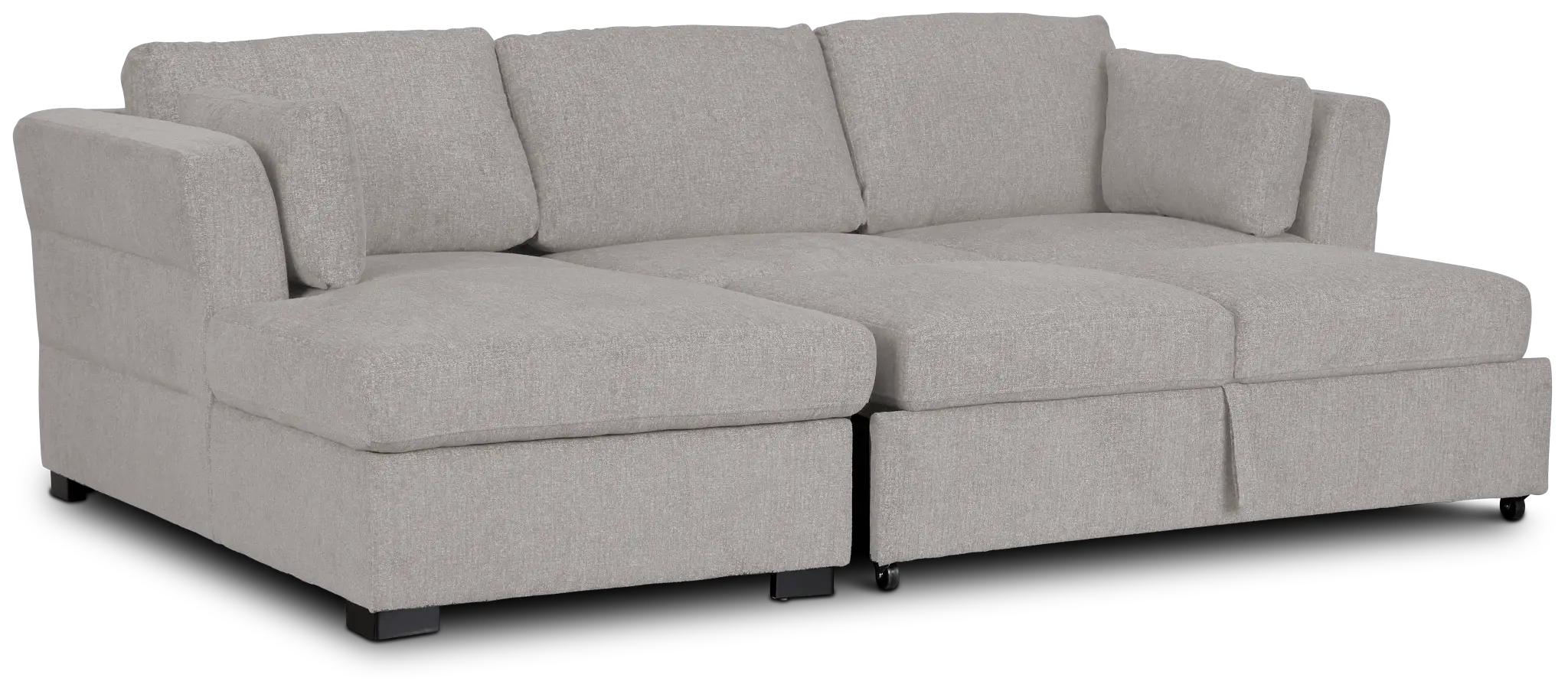 Amber Light Gray Fabric Small Left Chaise Storage Sleeper Sectional Amber Light Gray Fabric Small Left Chaise Storage Sleeper Sectional