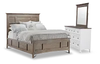 Heron Cove Light Tone Panel Bedroom With Two-tone Cases