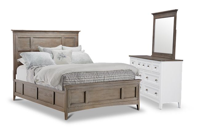 Heron Cove Light Tone Panel Bedroom With Two-tone Cases
