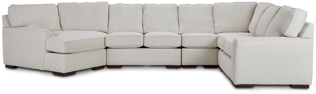 Austin White Fabric Large Left Cuddler Sectional