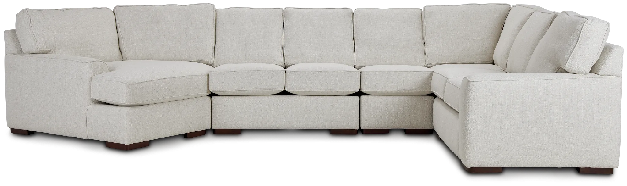 Austin White Fabric Large Left Cuddler Sectional