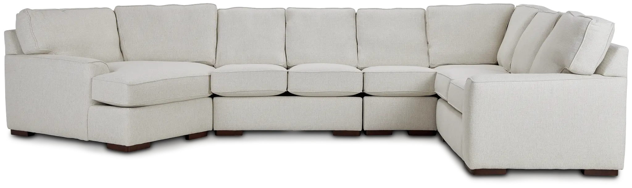 Austin White Fabric Large Left Cuddler Sectional Austin White Fabric Large Left Cuddler Sectional