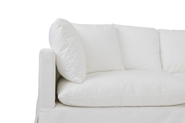 Raegan White Fabric Small Right Chaise Sectional (5)
