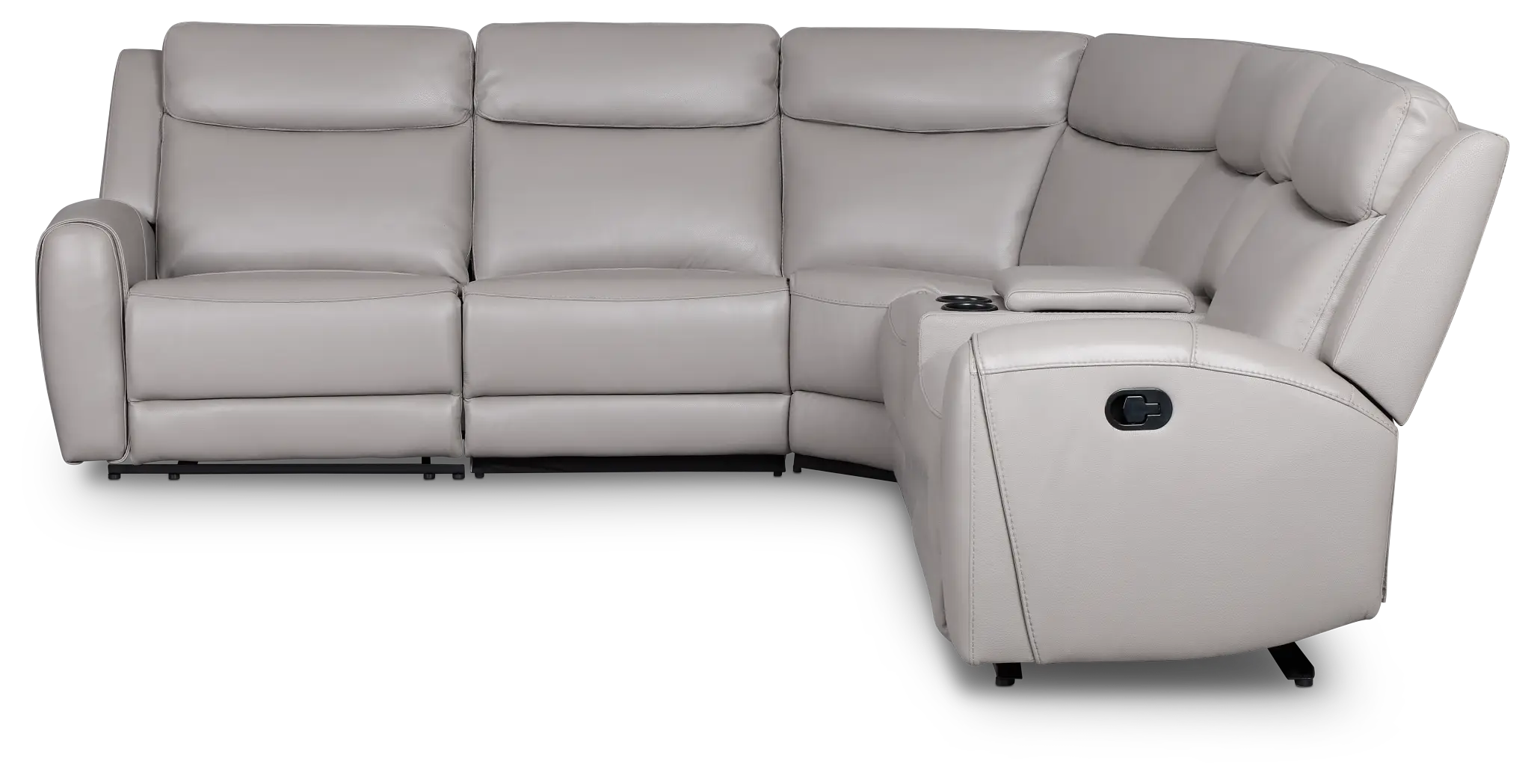 Walker Light Gray Lthr/vinyl Medium Dual Manual 2-arm Sectional Walker Light Gray Lthr/vinyl Medium Dual Manual 2-arm Sectional