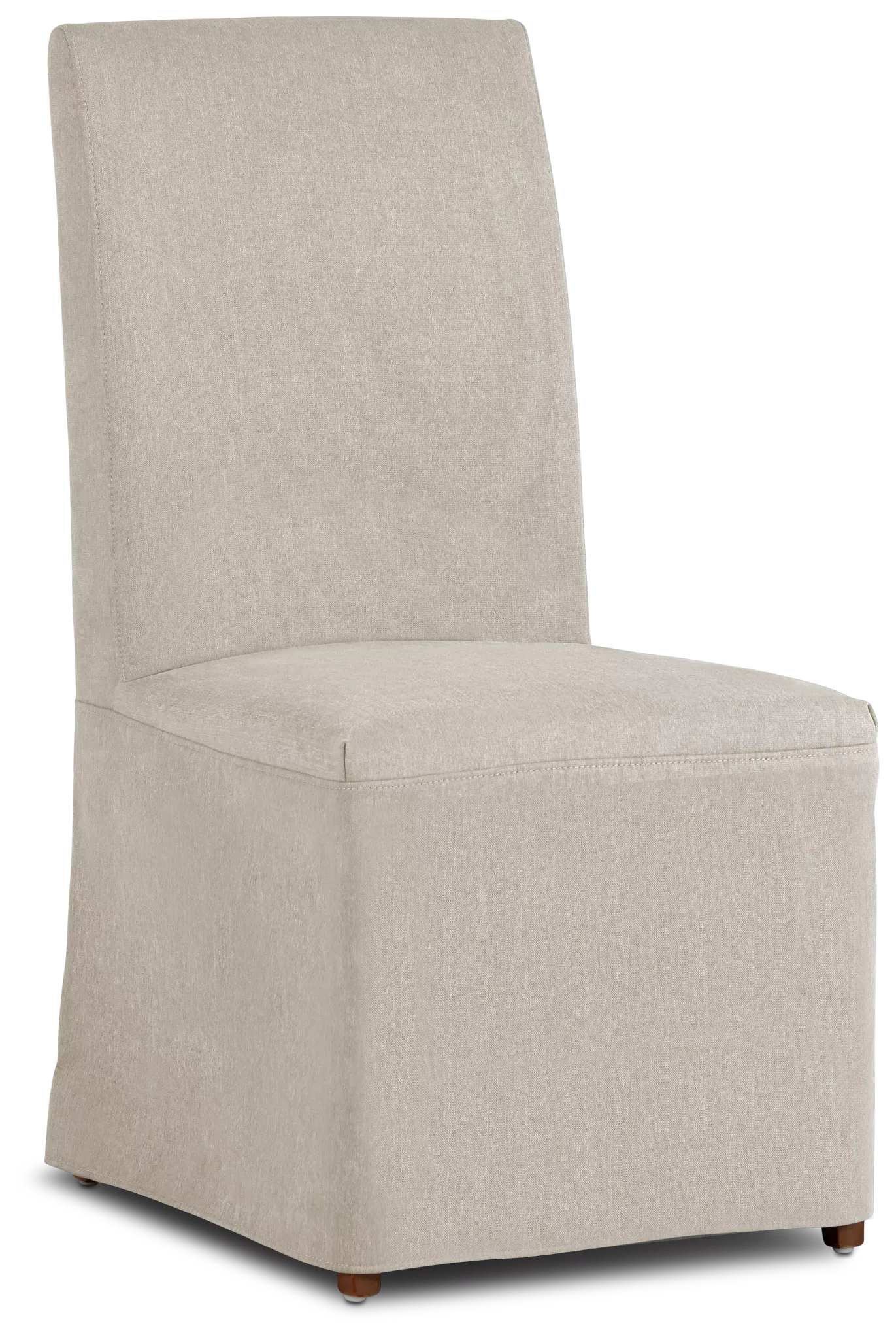 Harbor Light Beige Long Slipcover Chair With Medium-tone Leg