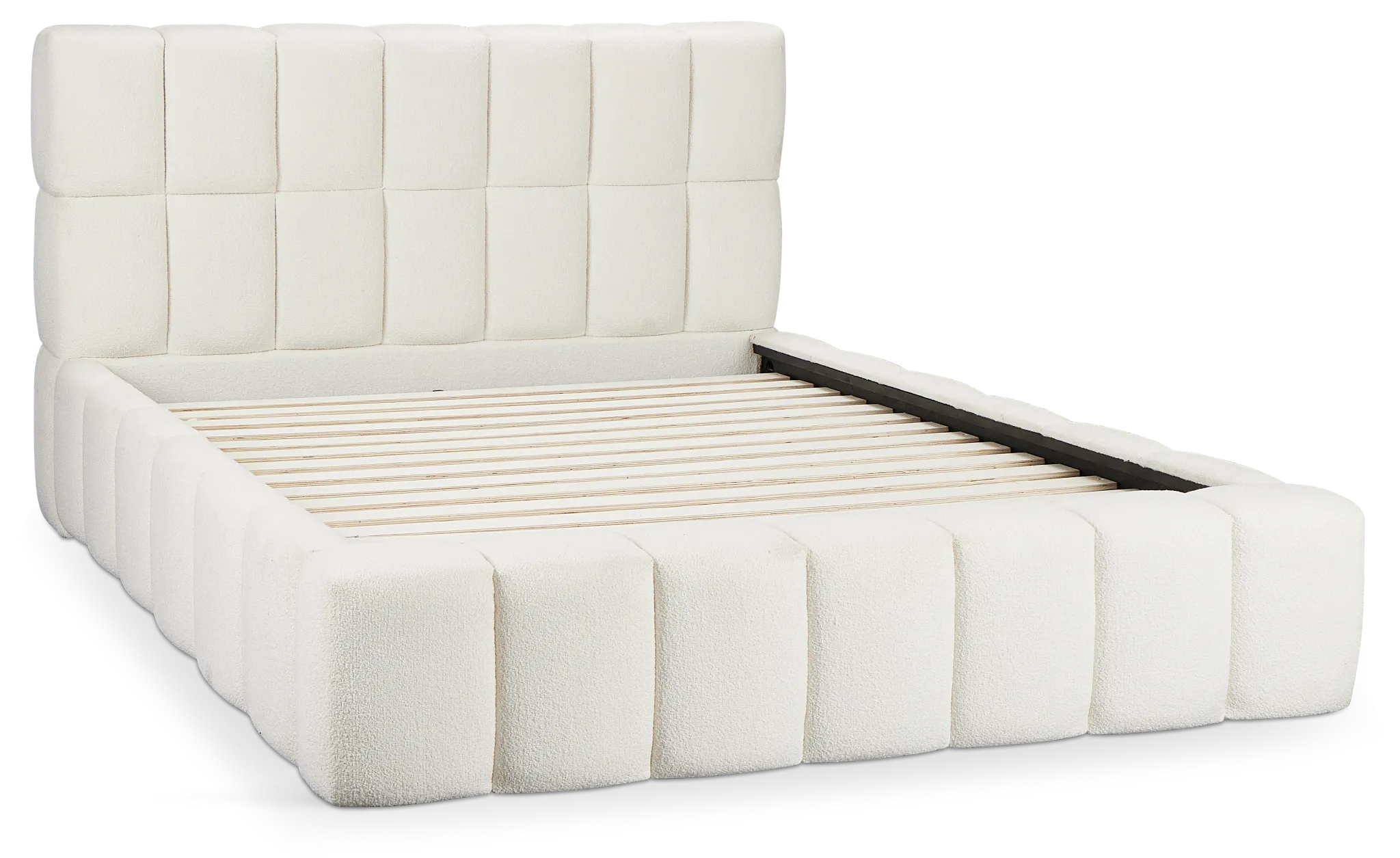 Malibu Light Beige Tufted Platform Bed
