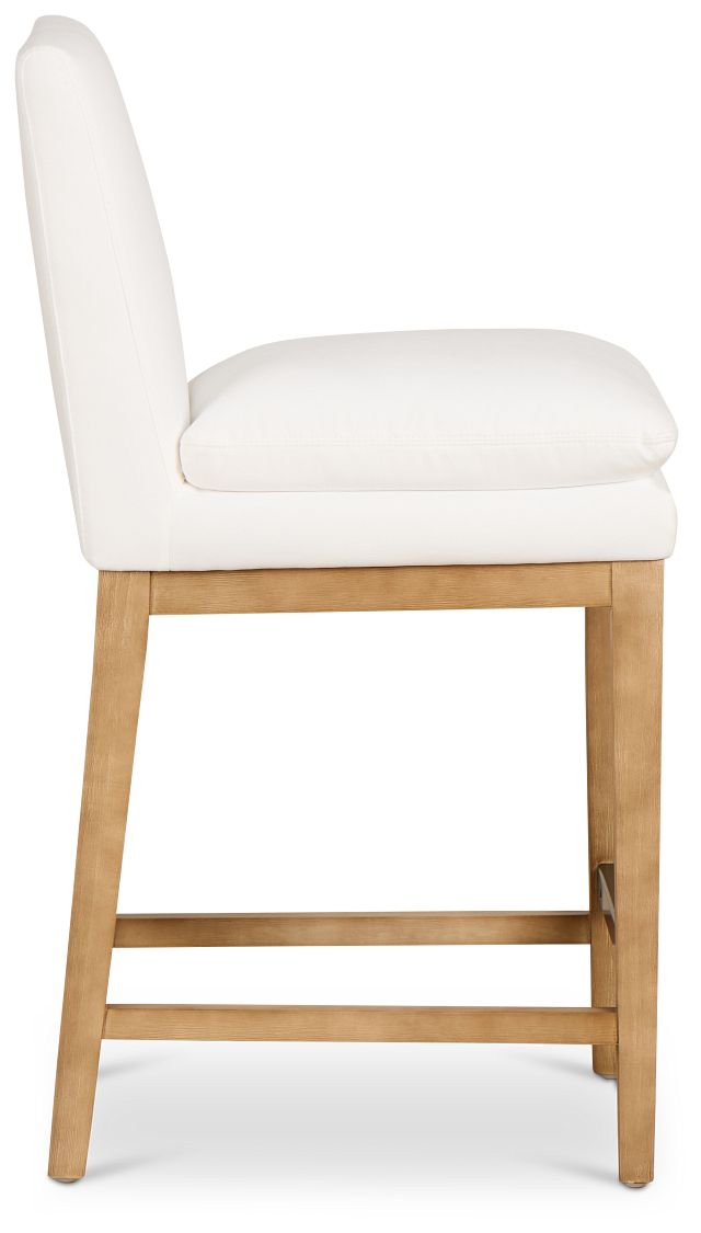 Nixon White 24" Upholstered Barstool