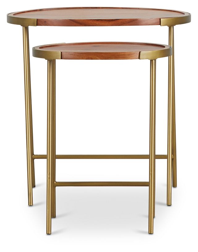 Macy Light Tone Set Of 2 Nesting Tables (3)