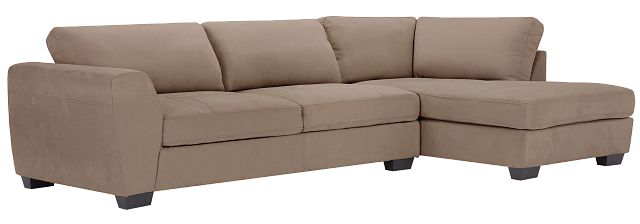 Perry Dark Taupe Micro Right Chaise Sectional (0)