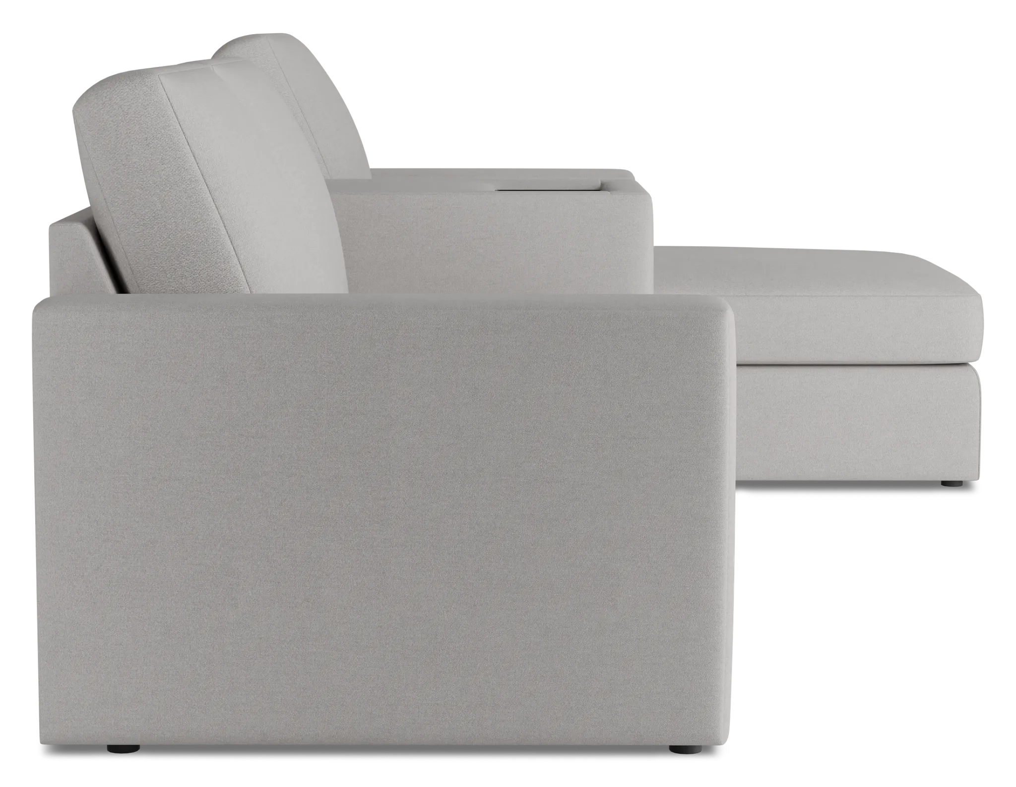 Citymod Light Gray Fabric Small Right Chaise Sectional With Storage Console