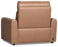 Edison Dark Brown Lthr/vinyl Power Recliner With Power Headrest