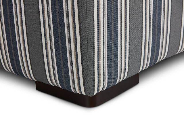 Amuse Blue Stripe Accent Ottoman