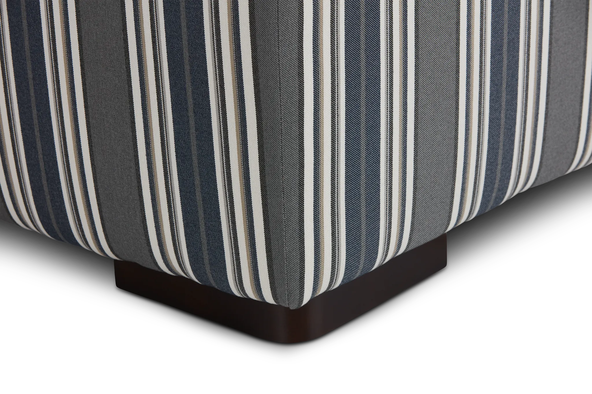 Amuse Blue Stripe Accent Ottoman