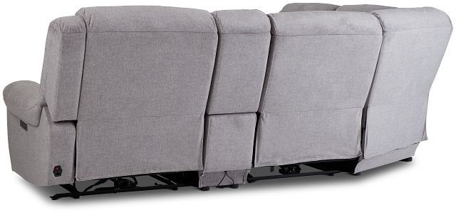 Beckett Gray Micro Medium Triple Power 2-arm Sectional