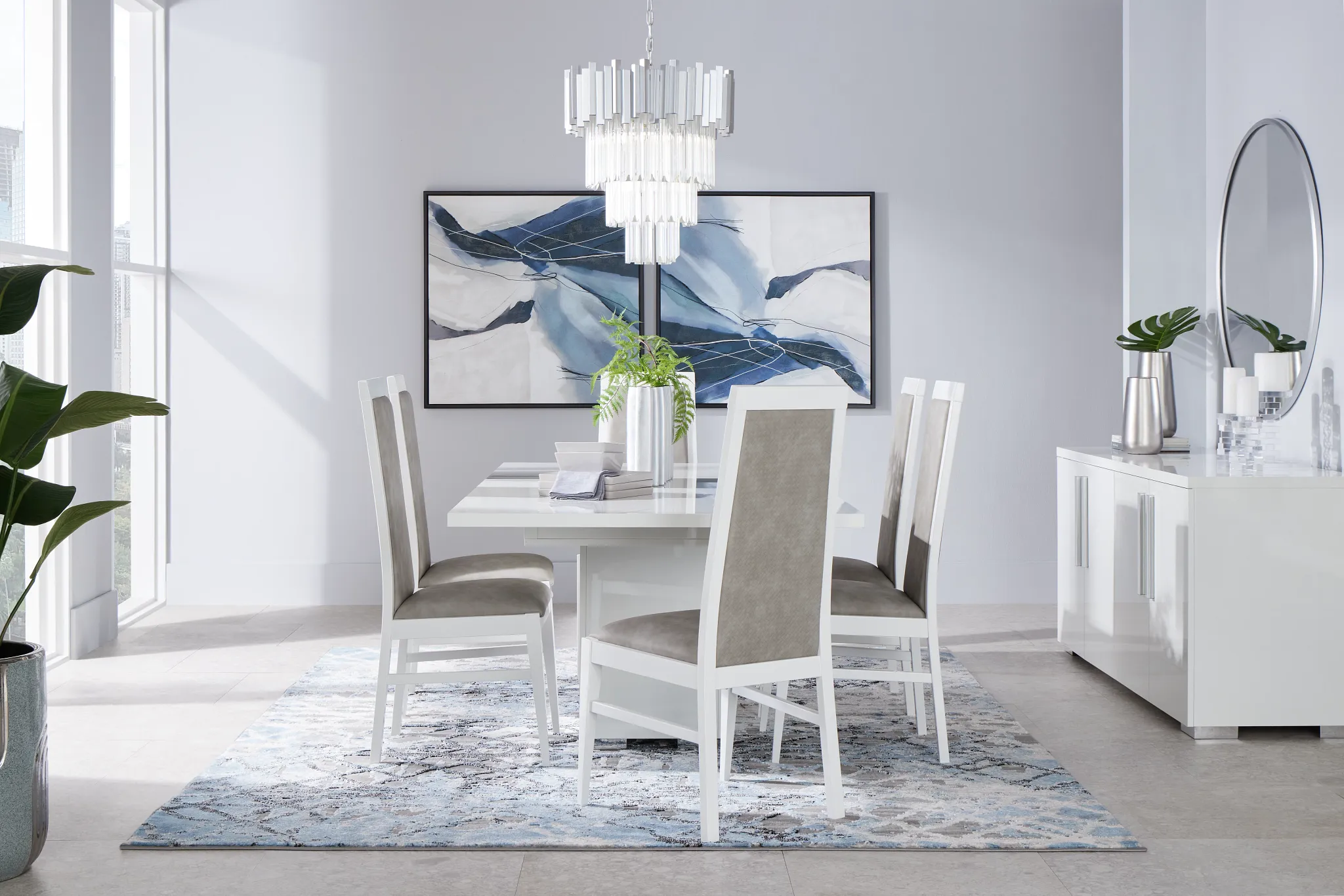 Verona White Upholstered Side Chair