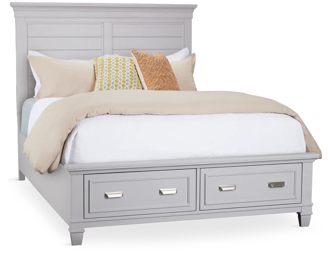 Cape Cod Gray Panel Storage Bed