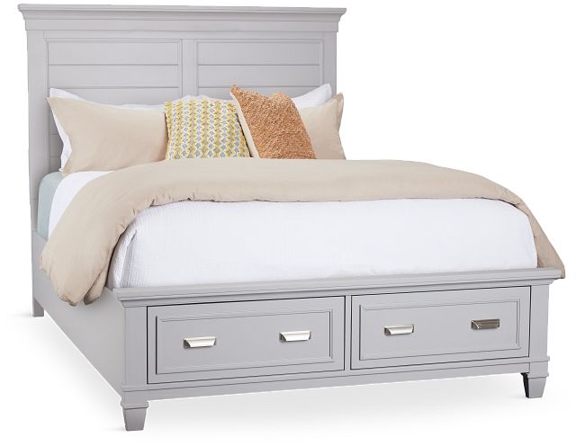 Cape Cod Gray Panel Storage Bed