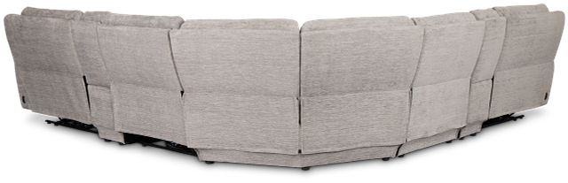 Bennett Gray Fabric Large Triple Power Reclining Two-arm Sectional