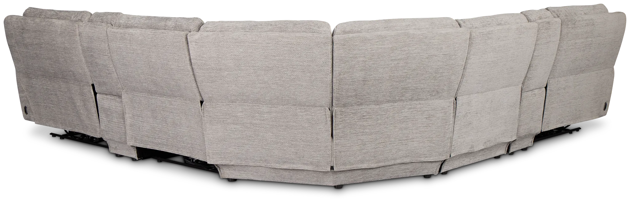 Bennett Gray Fabric Large Triple Power Reclining Two-arm Sectional