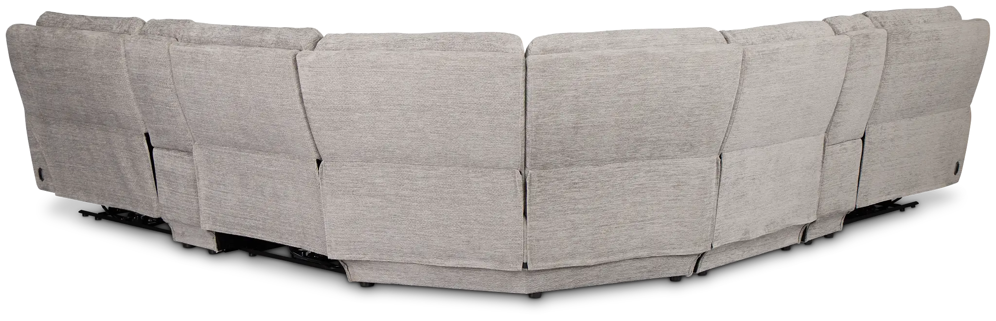 Bennett Gray Fabric Large Triple Power Reclining Two-arm Sectional Bennett Gray Fabric Large Triple Power Reclining Two-arm Sectional