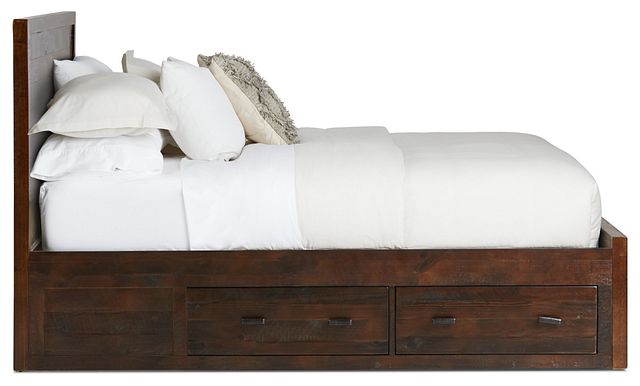 Seattle Dark Tone Wood Platform Storage Bed