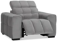 Gemma Light Gray Velvet Power Recliner
