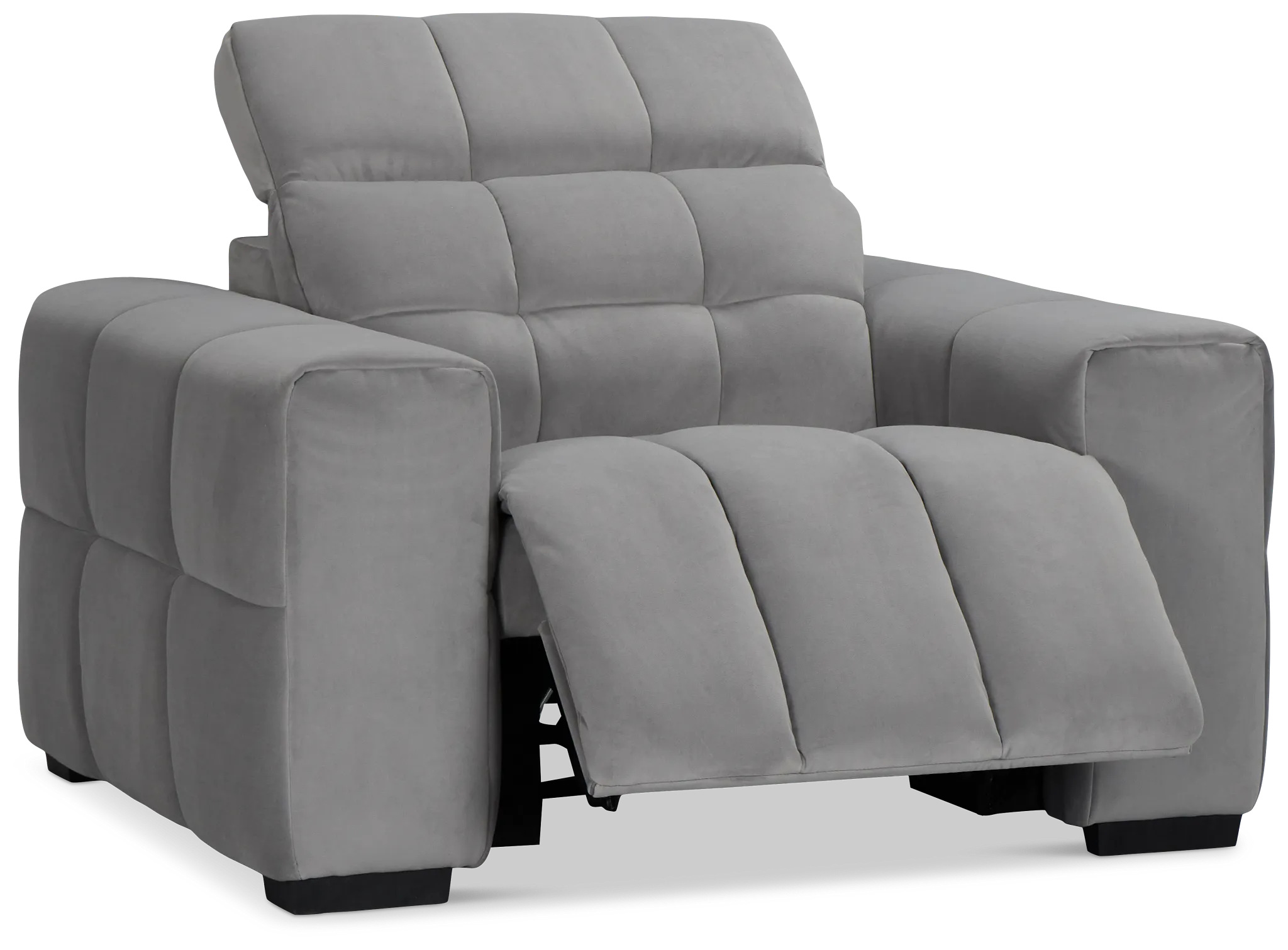 Gemma Light Gray Velvet Power Recliner