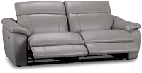 Marion Gray Lthr/vinyl Power Reclining Sofa