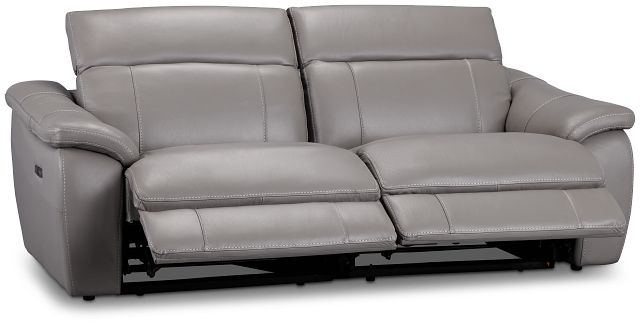 Marion Gray Lthr/vinyl Power Reclining Sofa