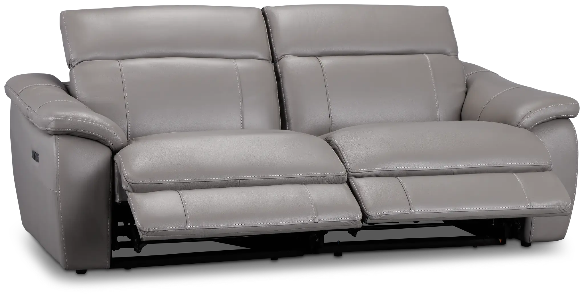Marion Gray Lthr/vinyl Power Reclining Sofa Marion Gray Lthr/vinyl Power Reclining Sofa