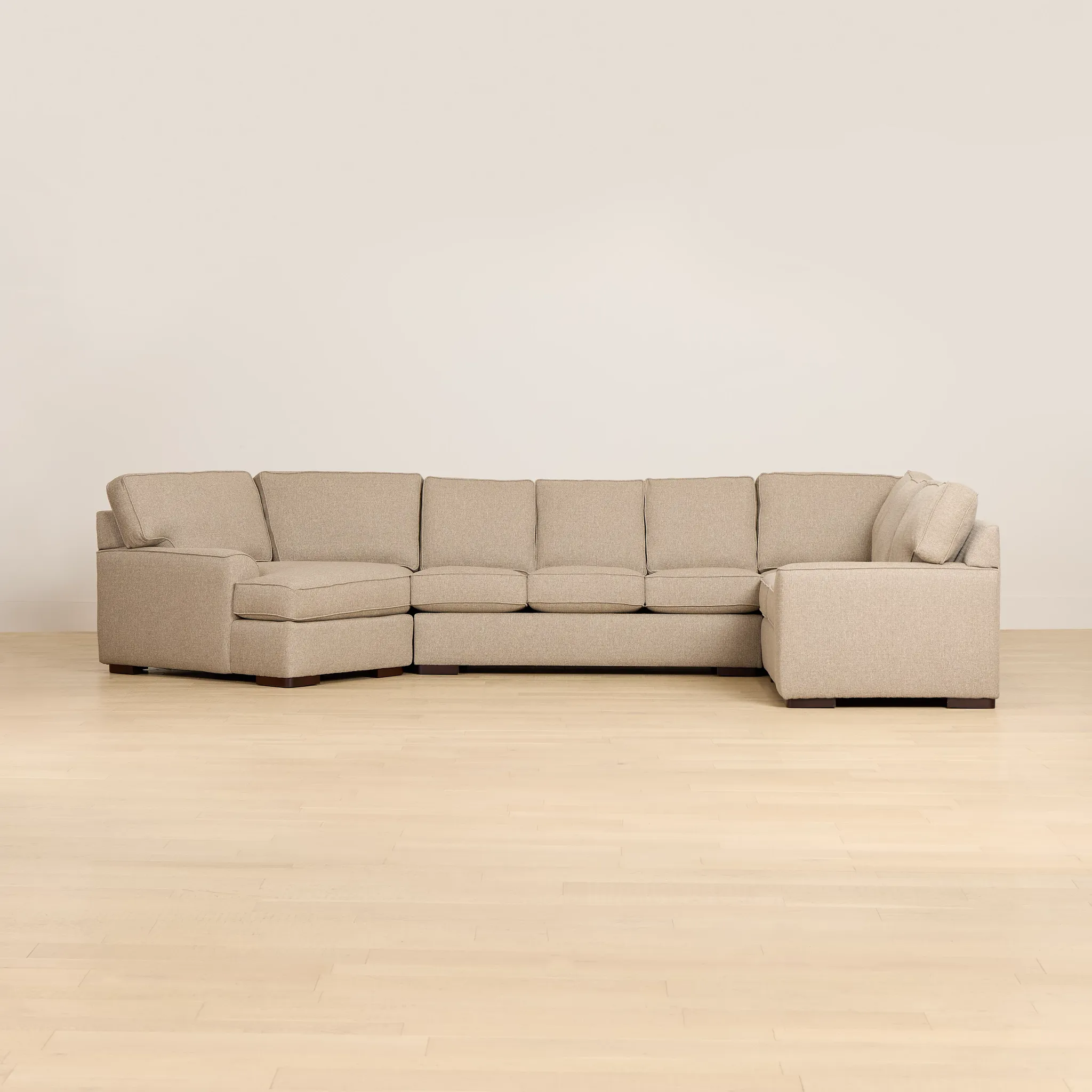 Sinclair Brown Fabric Left Cuddler Innerspring Sleeper Sectional