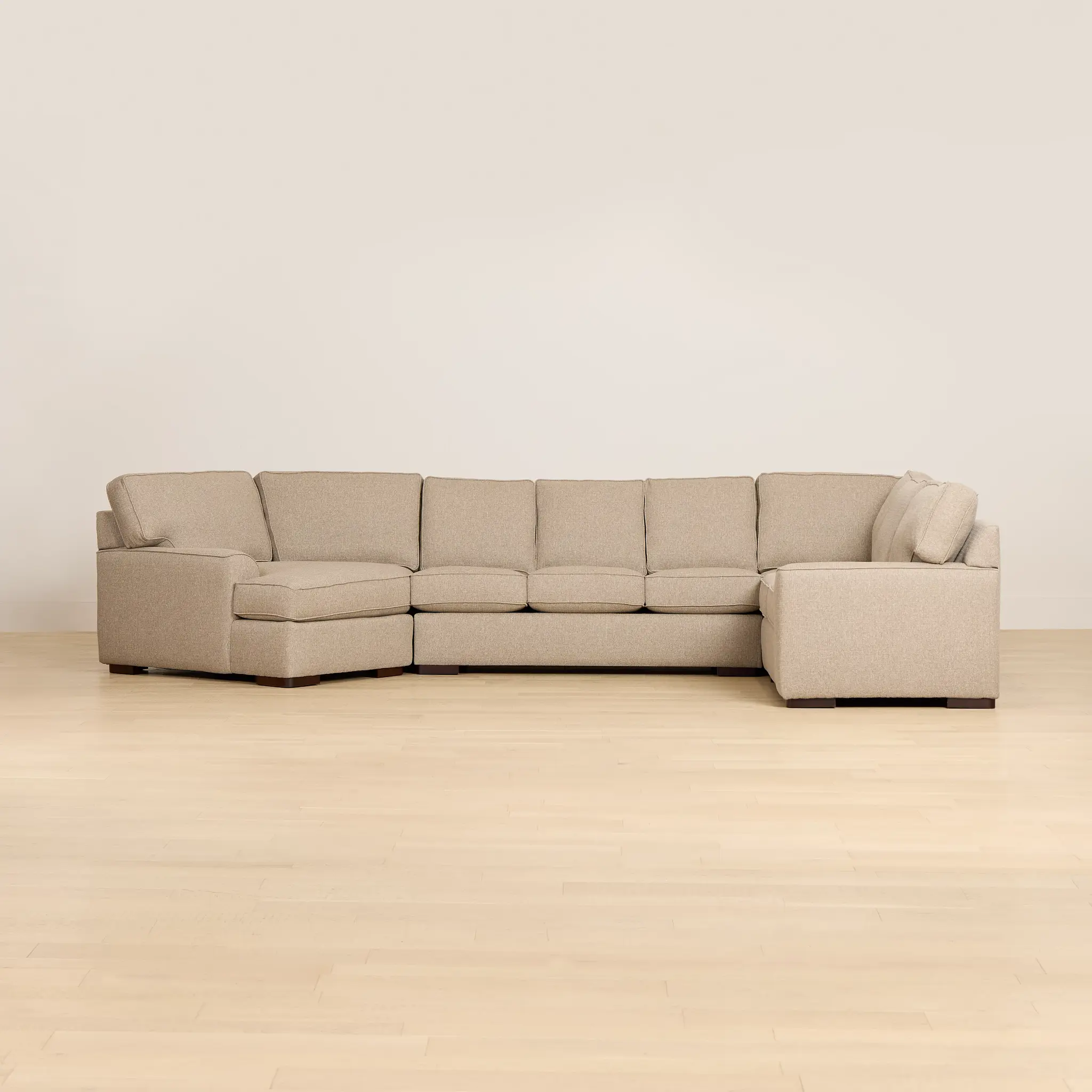 Sinclair Brown Fabric Left Cuddler Innerspring Sleeper Sectional Sinclair Brown Fabric Left Cuddler Innerspring Sleeper Sectional